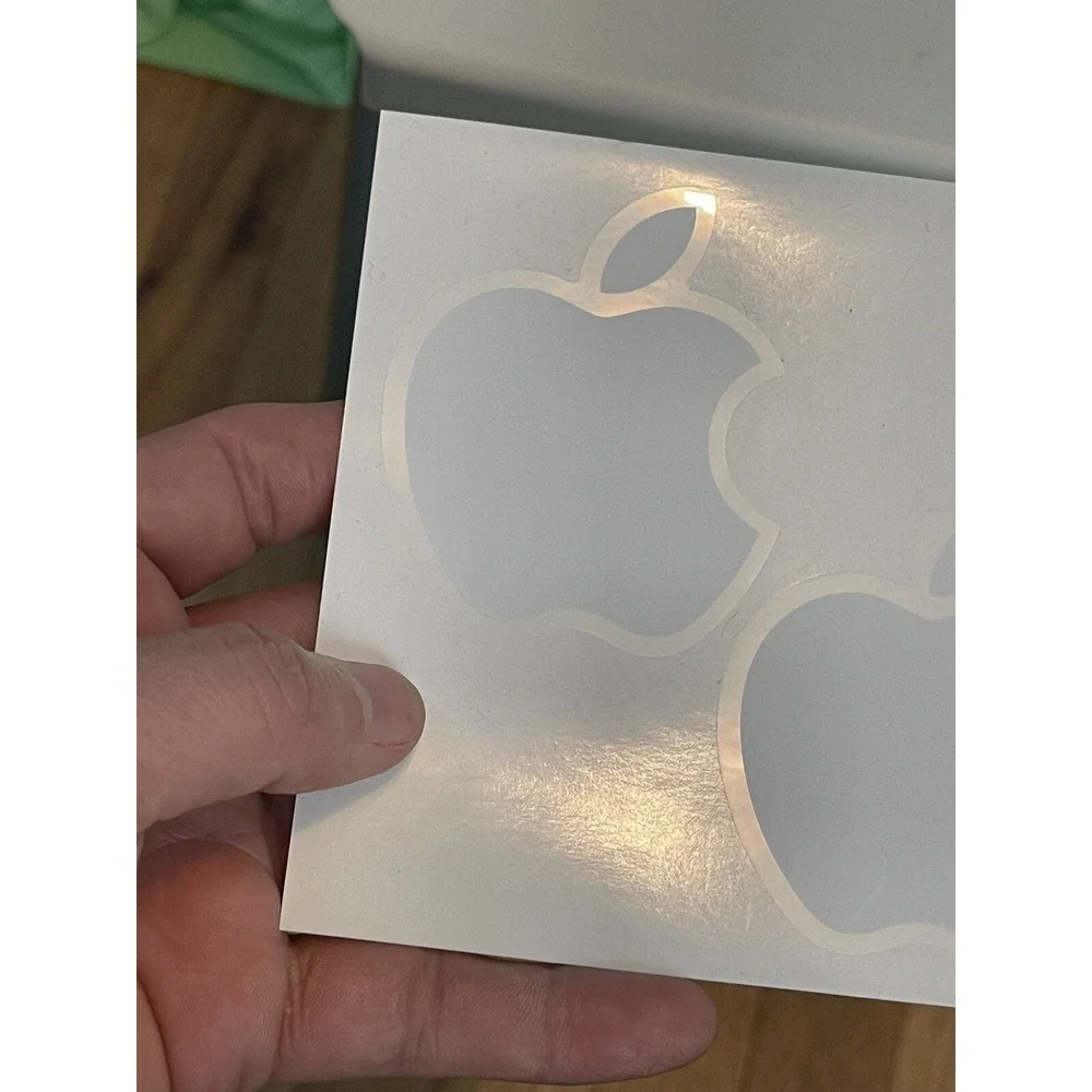 Apple‎ Two White Logo Stickers Brand New Never Used (27)